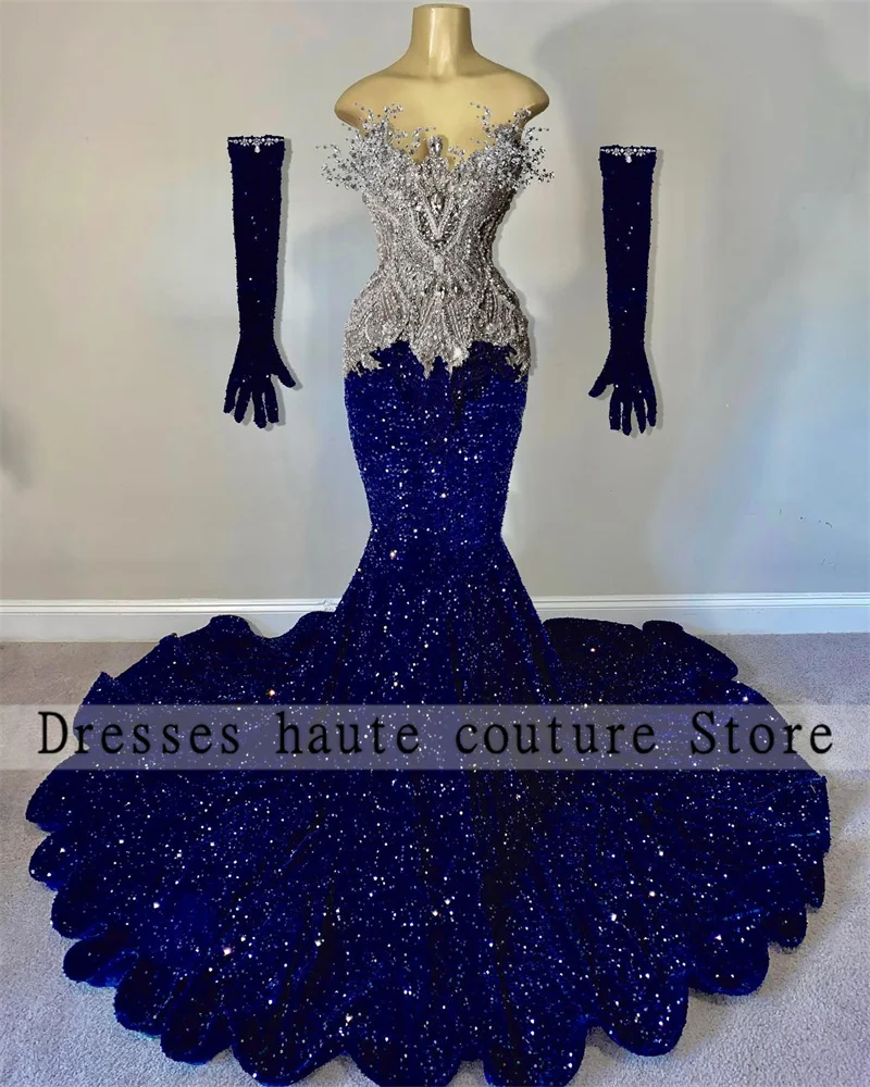 Luxury Royal Blue Sequins Long Prom Dress 2025 With Gloves Beaded Crystal Wedding Party Gown Birthday Party Dress Customized
Luxury Royal Blue Sequins Long Prom Dress 2025 With Gloves Beaded Crystal Wedding Party Gown Birthday Party Dress Customized