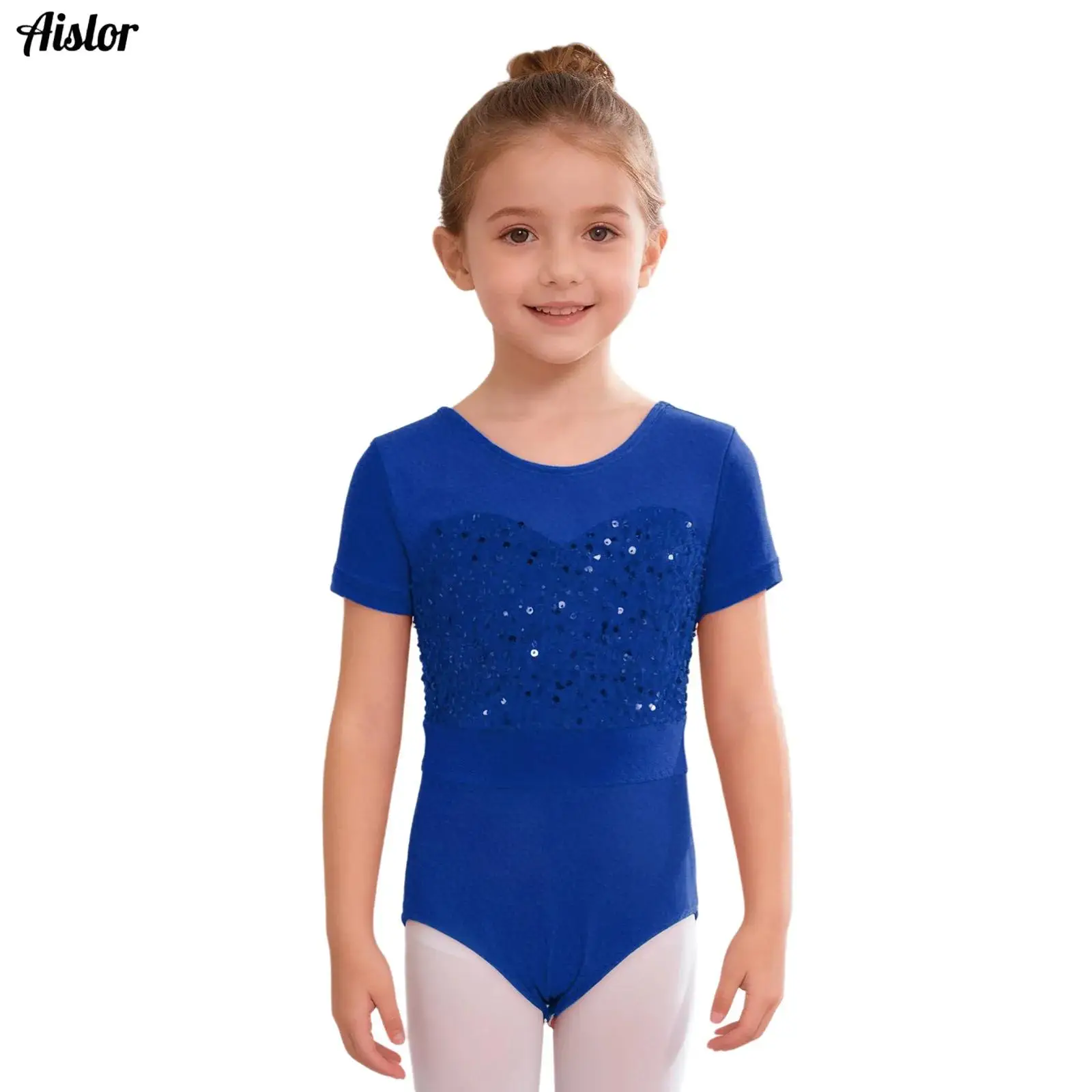 Kids Girls Ballet Dance Practice Leotard Round Neck Short Sleeve Shiny Sequins Velvet Patchwork Press Buttons Crotch Bodysuit
Kids Girls Ballet Dance Practice Leotard Round Neck Short Sleeve Shiny Sequins Velvet Patchwork Press Buttons Crotch Bodysuit