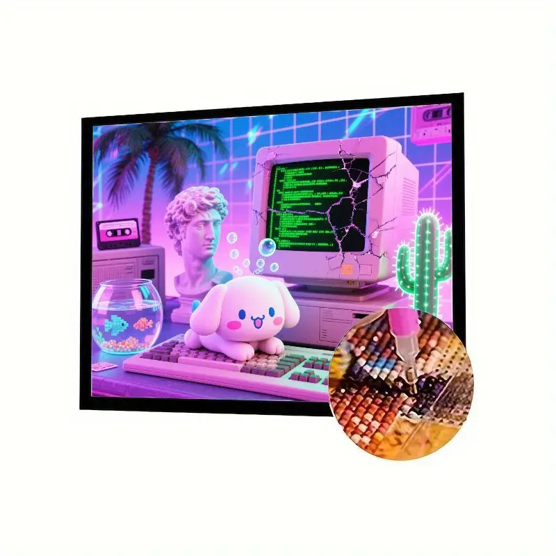 1 шт., 5D DIY, полный дрель, набор для алмазной живописи-Vaporwave Dreamscape, эстетическое алмазное искусство с милым мультяшным щенком, ретро-кровать
1 шт., 5D DIY, полный дрель, набор для алмазной живописи-Vaporwave Dreamscape, эстетическое алмазное искусство с милым мультяшным щенком, ретро-кровать