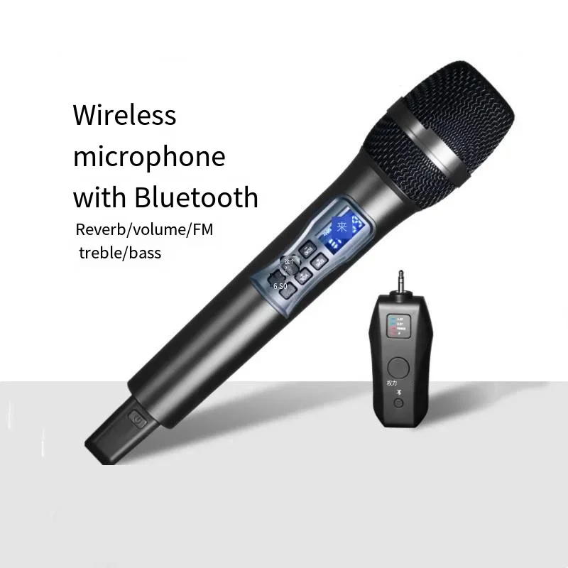 Uhf wireless handheld dynamic karaoke microphone Bluetooth receiver performing professional home reverb high and low bass
Uhf wireless handheld dynamic karaoke microphone Bluetooth receiver performing professional home reverb high and low bass