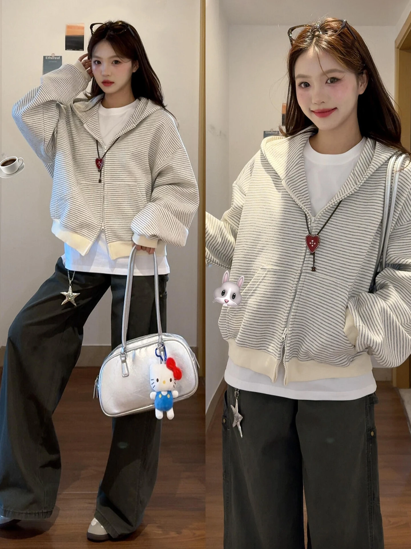 Корейский полосатый кардиган с капюшоном и длинными рукавами, женский, весенне-осенний, свободного кроя, модный повседневный уличный стиль
Корейский полосатый кардиган с капюшоном и длинными рукавами, женский, весенне-осенний, свободного кроя, модный повседневный уличный стиль