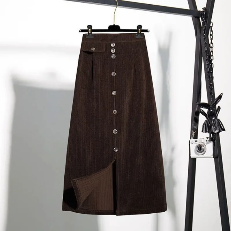 Women Autumn Winter Fashion Office Lady Buttons Solid Color Corduroy Skirt Women Clothes Simplicity Pocket High Waist A-line Sk
Women Autumn Winter Fashion Office Lady Buttons Solid Color Corduroy Skirt Women Clothes Simplicity Pocket High Waist A-line Sk