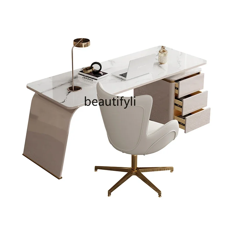 S Light Luxury Stone Plate Desk Modern Minimalist Office Computer Desk Home Study and Bedroom Student Writing Marble furniture 
S Light Luxury Stone Plate Desk Modern Minimalist Office Computer Desk Home Study and Bedroom Student Writing Marble furniture