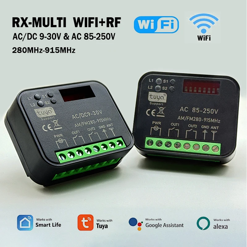 Новейший RX MULTI WIFI Tuya 433 МГц 868 МГц приемник дистанционного управления для гаража / ворот 12 В 24 В 110 В 220 В модуль интеллектуального переключателя
Новейший RX MULTI WIFI Tuya 433 МГц 868 МГц приемник дистанционного управления для гаража / ворот 12 В 24 В 110 В 220 В модуль интеллектуального переключателя