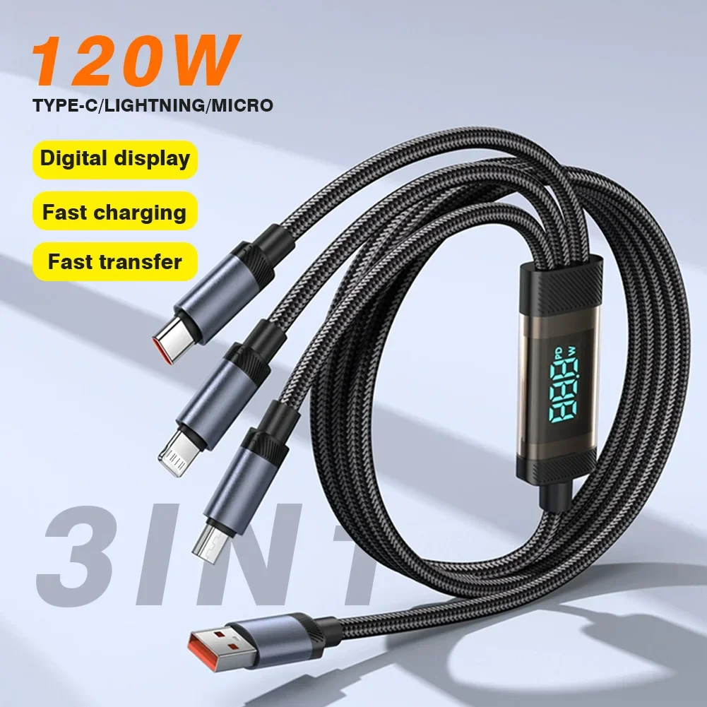 Lenovo 3 in 1 Digital Display Data Cable 120W Fast Charging Lightning Type-C Micro For iPhone17 16 MacBook Samsung Xiaomi Huawei
Lenovo 3 in 1 Digital Display Data Cable 120W Fast Charging Lightning Type-C Micro For iPhone17 16 MacBook Samsung Xiaomi Huawei