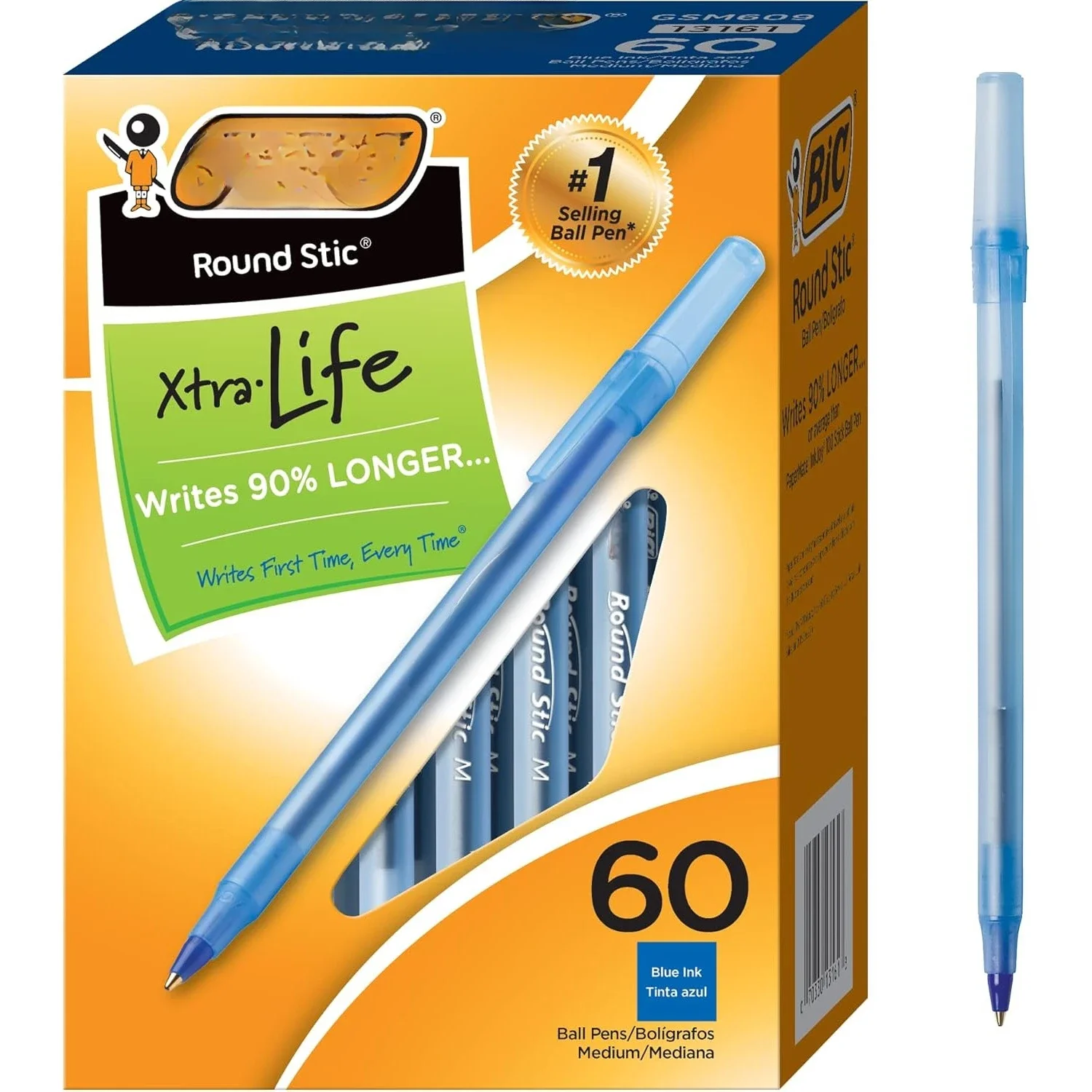 Round Stic Xtra Life Ballpoint Pens, Medium Point (1.0mm), Blue, Flexible Round Barrel For Writing Comfort, 60-Count
Round Stic Xtra Life Ballpoint Pens, Medium Point (1.0mm), Blue, Flexible Round Barrel For Writing Comfort, 60-Count