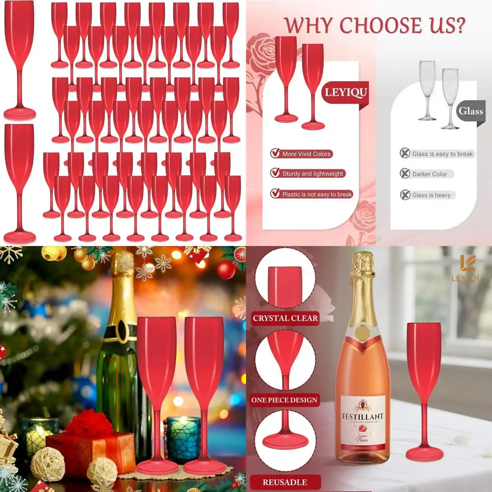 Set of 48 Plastic Champagne Flutes, Pure Acrylic, Shatterproof & Reusable, Ideal for Weddings, Christmas Parties, and Special Ev
Set of 48 Plastic Champagne Flutes, Pure Acrylic, Shatterproof & Reusable, Ideal for Weddings, Christmas Parties, and Special Ev