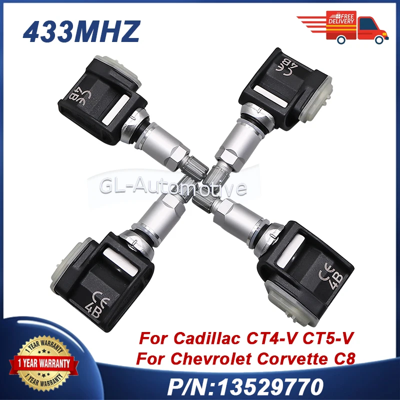 4PCS 433MHz TPMS Tire Pressure Sensor For Chevrolet Corvette C8 Cadillac CT4-V CT5-V 13529770
4PCS 433MHz TPMS Tire Pressure Sensor For Chevrolet Corvette C8 Cadillac CT4-V CT5-V 13529770