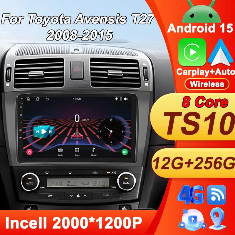 Autoradio Car Radio Player Multimedia Video Playe For Toyota Avensis T27 2008 - 2019 CarPlay Monitor 8 Core Touch Screen GPS BT
Autoradio Car Radio Player Multimedia Video Playe For Toyota Avensis T27 2008 - 2019 CarPlay Monitor 8 Core Touch Screen GPS BT