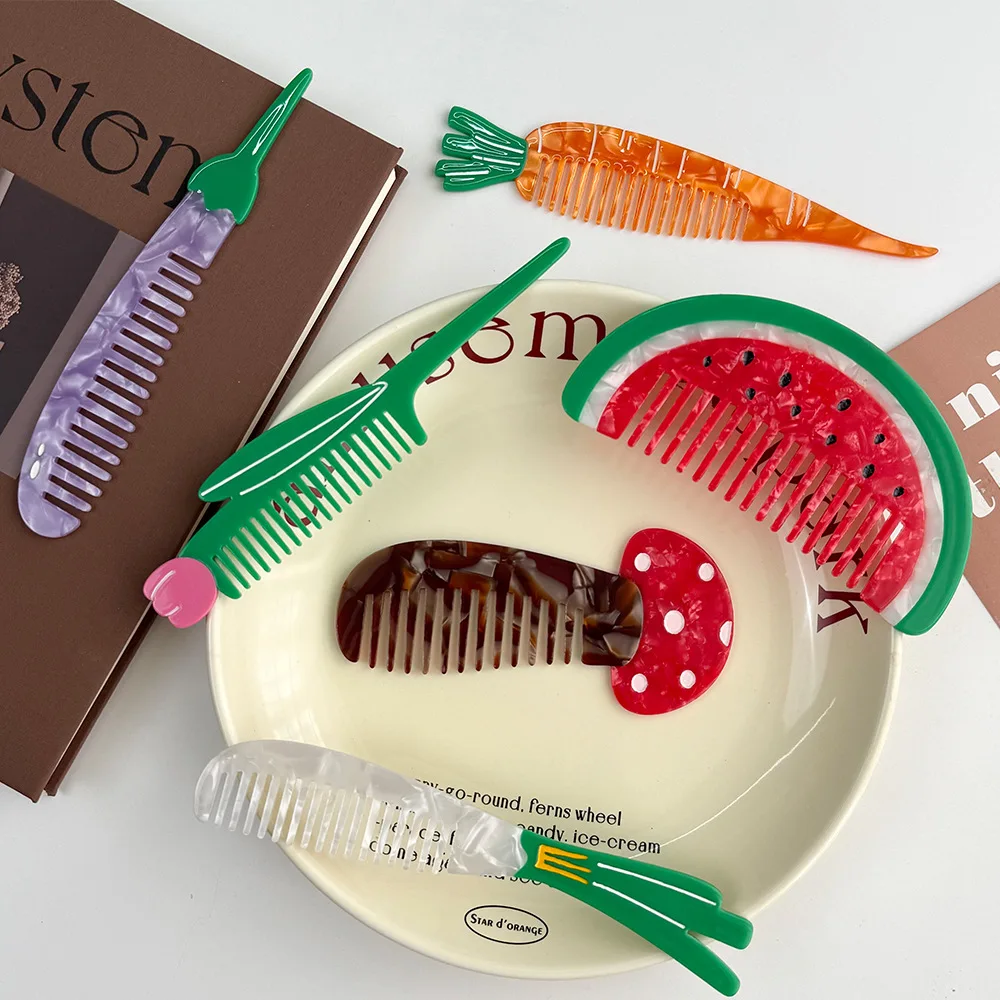 Creative Acetate Hair Comb Cartoon Mushroom Comb Anti-static Hair Tail Combs Fruit Floral Hair Care Accessories
Creative Acetate Hair Comb Cartoon Mushroom Comb Anti-static Hair Tail Combs Fruit Floral Hair Care Accessories