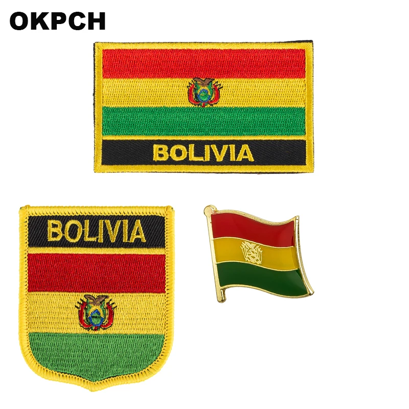 Вышитые железные нашивки с национальным флагом Боливии для одежды, металлические значки PT0130-3 
Вышитые железные нашивки с национальным флагом Боливии для одежды, металлические значки PT0130-3