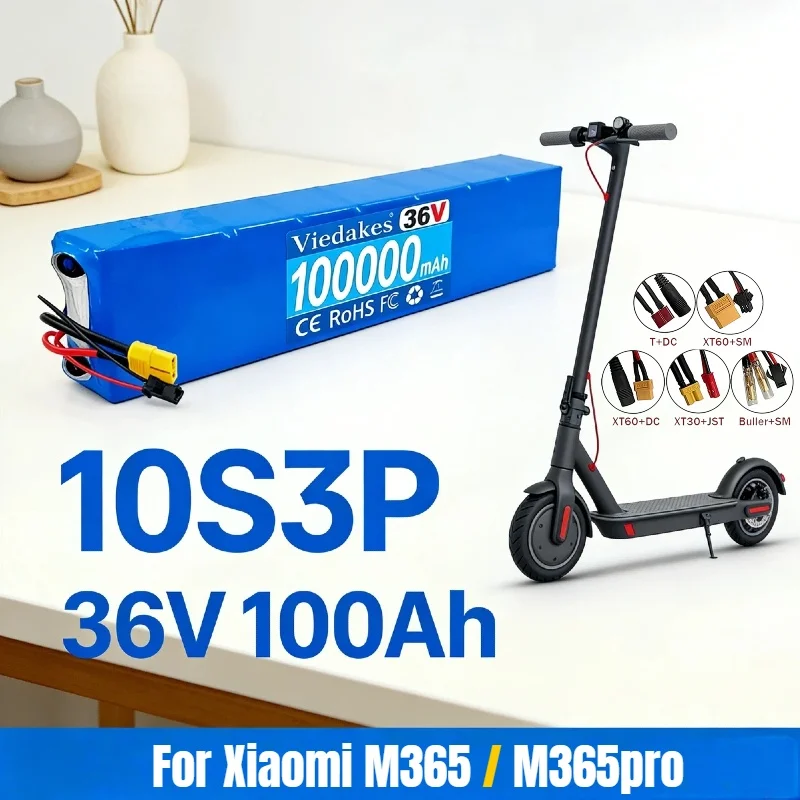 36V 10S3P 100Ah 18650 Lithium Battery Pack, +42V 2A Charger, 800W Power M365 electric scooter Vehicle battery
36V 10S3P 100Ah 18650 Lithium Battery Pack, +42V 2A Charger, 800W Power M365 electric scooter Vehicle battery