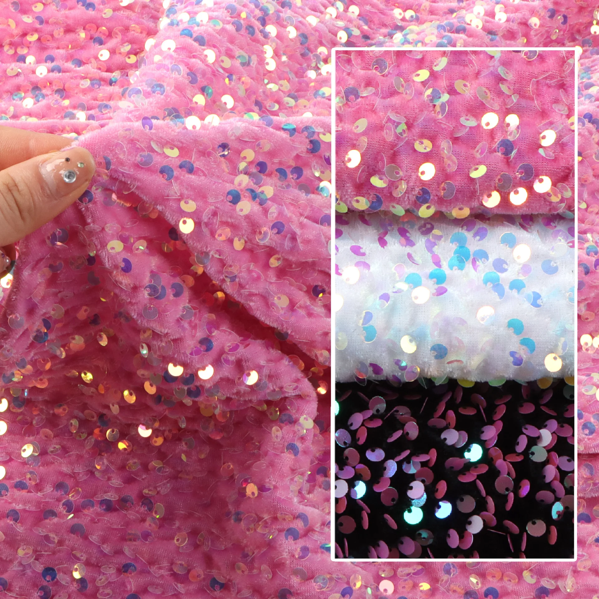 35 Color Big Circle Sequin Fabric For Evening Dress Lace Material Glitter Tissus Variou Elatic Thick Velvet Embroidered Fabric
35 Color Big Circle Sequin Fabric For Evening Dress Lace Material Glitter Tissus Variou Elatic Thick Velvet Embroidered Fabric