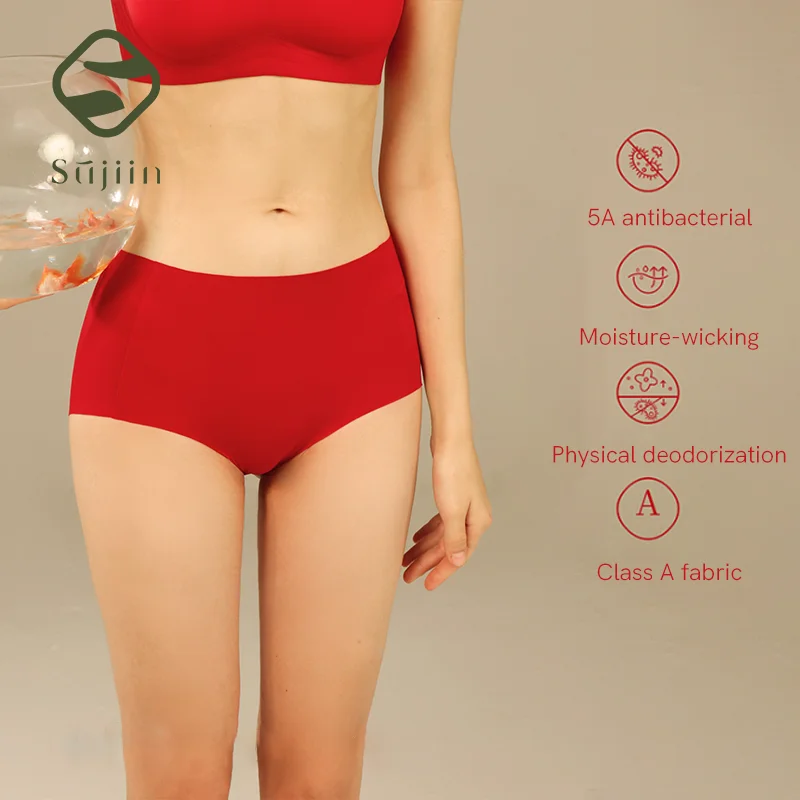 SUJIIN Red High Waisted Seamless Women Underwear Invisible Briefs Antibacterial Breathable Comfortable Panties Woman 3 Pack N173
SUJIIN Red High Waisted Seamless Women Underwear Invisible Briefs Antibacterial Breathable Comfortable Panties Woman 3 Pack N173