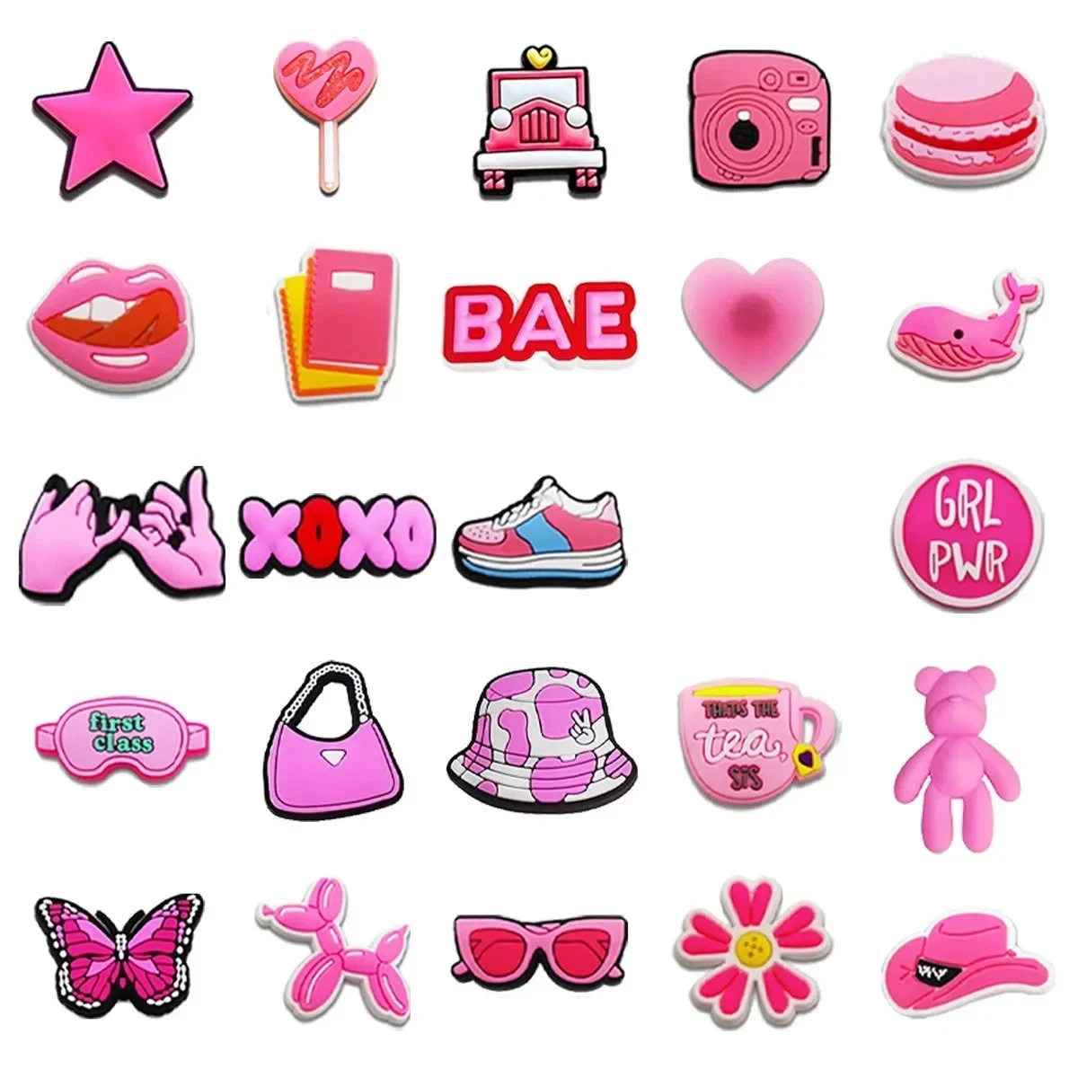 Shoe Charms for Crocs Accessories Pink Suitcase Shoes Charm for Croc Decorations Pins Men Accessory Jeans Woman Clogs Clips
Shoe Charms for Crocs Accessories Pink Suitcase Shoes Charm for Croc Decorations Pins Men Accessory Jeans Woman Clogs Clips
