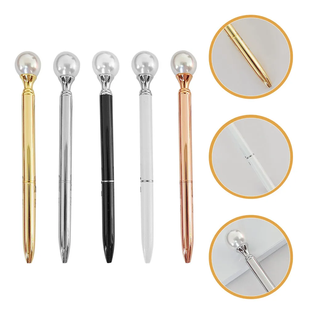 5Pcs Metal Ballpoint Pens Artificial Pearl Elegant Design Smooth Writing Office Supplies Work Pens for Women Stylish Daily Use
5Pcs Metal Ballpoint Pens Artificial Pearl Elegant Design Smooth Writing Office Supplies Work Pens for Women Stylish Daily Use