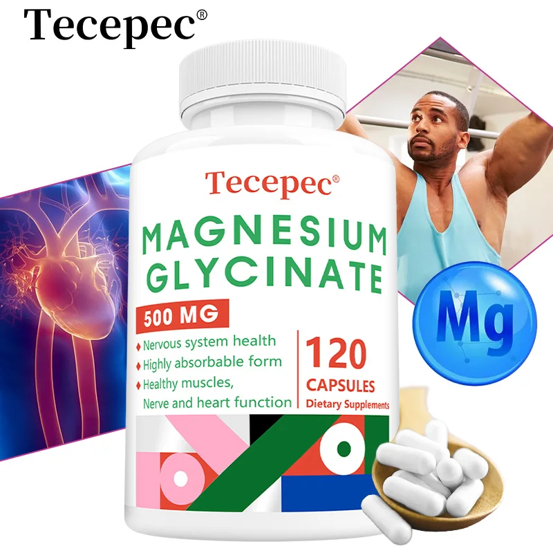 Magnesium Glycinate 500 Mg Capsules - Nerve,Heart and Muscle Support Promote Healthy Sleep
Magnesium Glycinate 500 Mg Capsules - Nerve,Heart and Muscle Support Promote Healthy Sleep