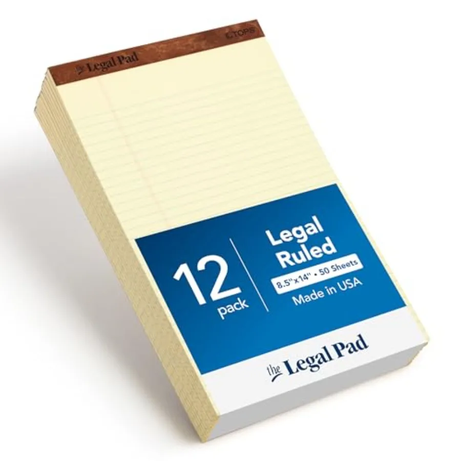 Блокноты для юридических записей Legal Pad, 8-1/2" x 14", канареечно-желтая бумага, 50 листов, 12 упаковок, 7572
Блокноты для юридических записей Legal Pad, 8-1/2" x 14", канареечно-желтая бумага, 50 листов, 12 упаковок, 7572