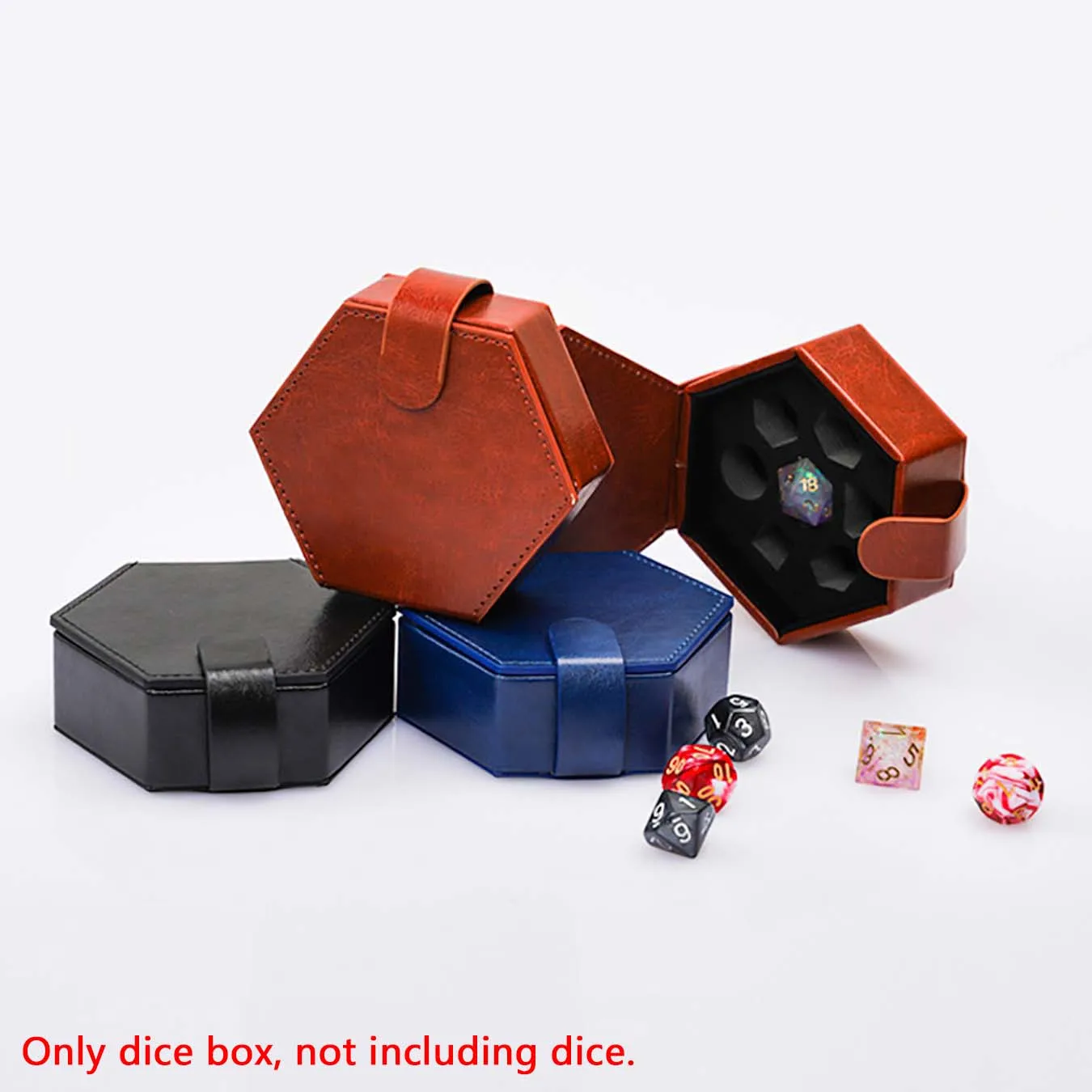 1Pcs Dice Cup Black Storage Box Leather Hexagonal Flip Box Brown Black Blue Leather Dice Cup for D&D COC Role RPG DND Table Game 
1Pcs Dice Cup Black Storage Box Leather Hexagonal Flip Box Brown Black Blue Leather Dice Cup for D&D COC Role RPG DND Table Game