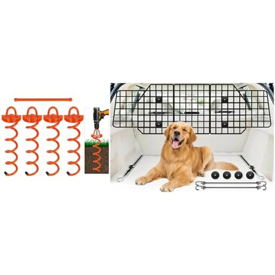 Spiral Ground Anchors+Dog Car Barrier Bundle
Spiral Ground Anchors+Dog Car Barrier Bundle
