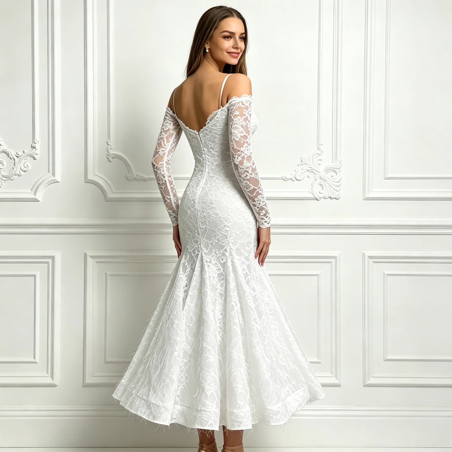 Modern Dance Dress New White V-neck Slim Ballroom Dance Competition Performance Practice Clothes Adult Daily Dance Clothes
Modern Dance Dress New White V-neck Slim Ballroom Dance Competition Performance Practice Clothes Adult Daily Dance Clothes