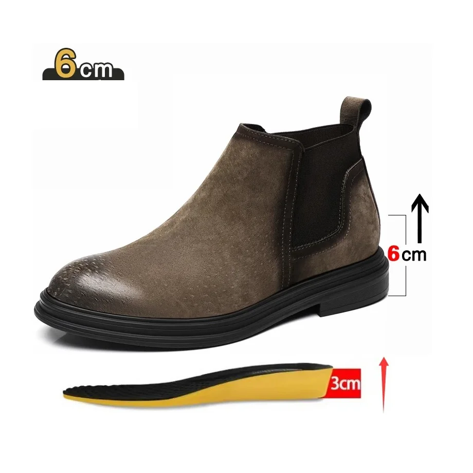 Men's 6cm Height Increase Chelsea Boots New Suede Slip-on Ankle Boots Retro High-Top Shoes
Men's 6cm Height Increase Chelsea Boots New Suede Slip-on Ankle Boots Retro High-Top Shoes