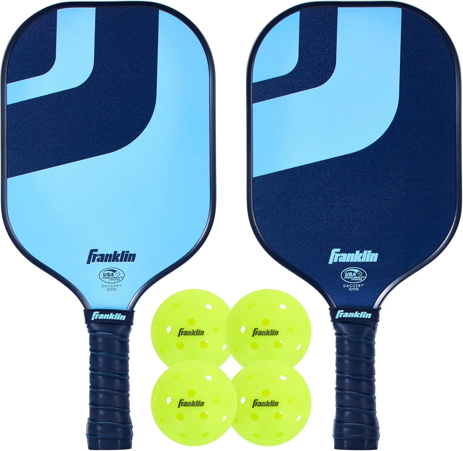 USAP Approved Pickleball Set: 2 Fiberglass Paddles & 4 X-40 Balls for Two Players
USAP Approved Pickleball Set: 2 Fiberglass Paddles & 4 X-40 Balls for Two Players