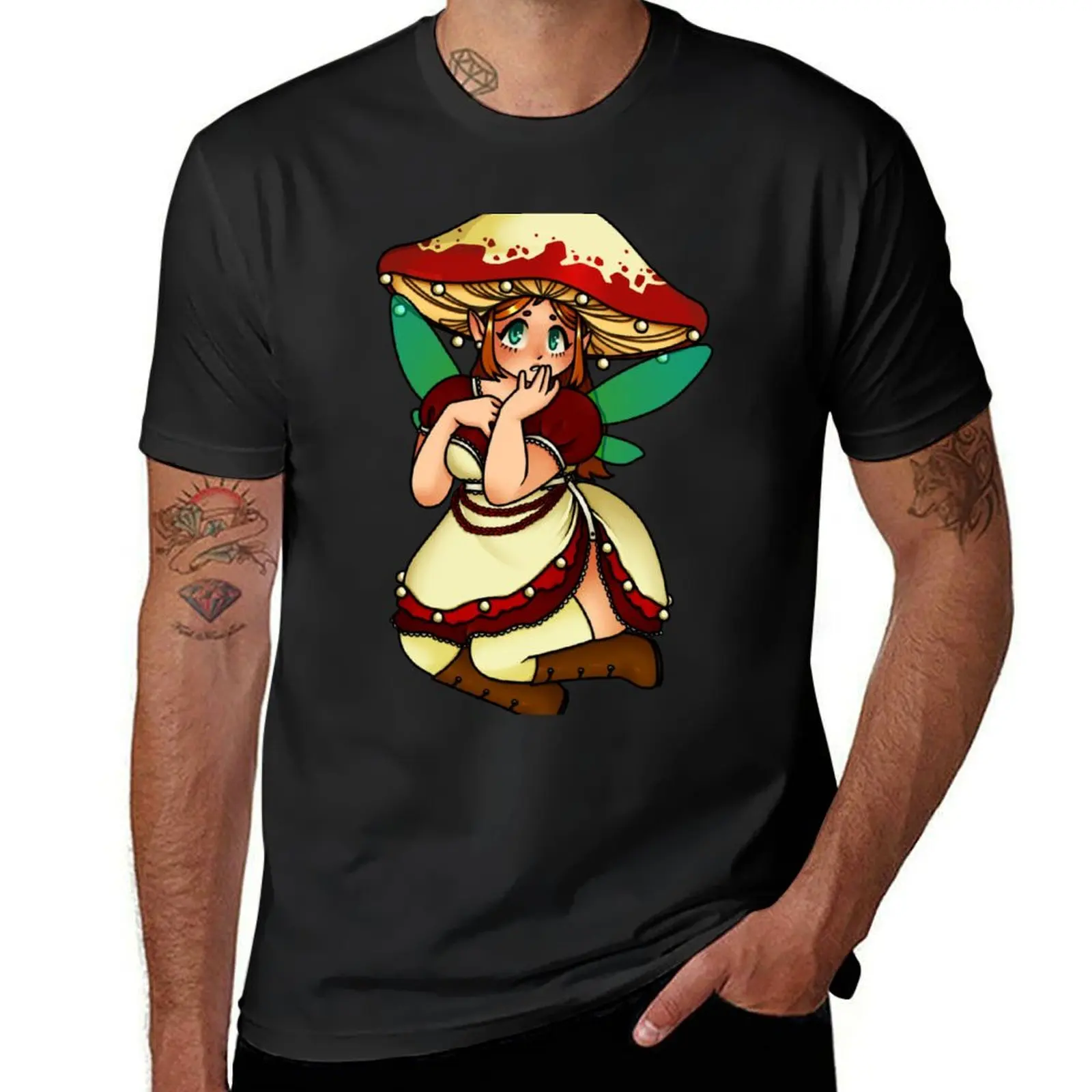 mushroom fairy T-Shirt customs korean fashion heavyweights black t shirts for men
mushroom fairy T-Shirt customs korean fashion heavyweights black t shirts for men