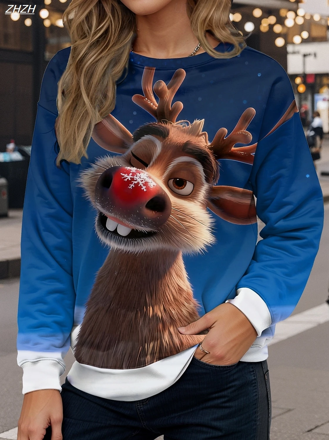 Fashion Women's Christmas Animal Print Sweatshirt, Festive Holiday Design, Lightweight Long Sleeve, Seasonal Casual Street Style
Fashion Women's Christmas Animal Print Sweatshirt, Festive Holiday Design, Lightweight Long Sleeve, Seasonal Casual Street Style