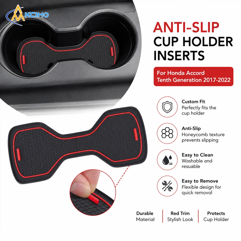 Custom Fit Cup Holder Liner Mats, Non-Slip Wear-Resistant Cup Slot Inserts Interior Trim Parts for 2017-2022 10th Gen Honda Acco
Custom Fit Cup Holder Liner Mats, Non-Slip Wear-Resistant Cup Slot Inserts Interior Trim Parts for 2017-2022 10th Gen Honda Acco