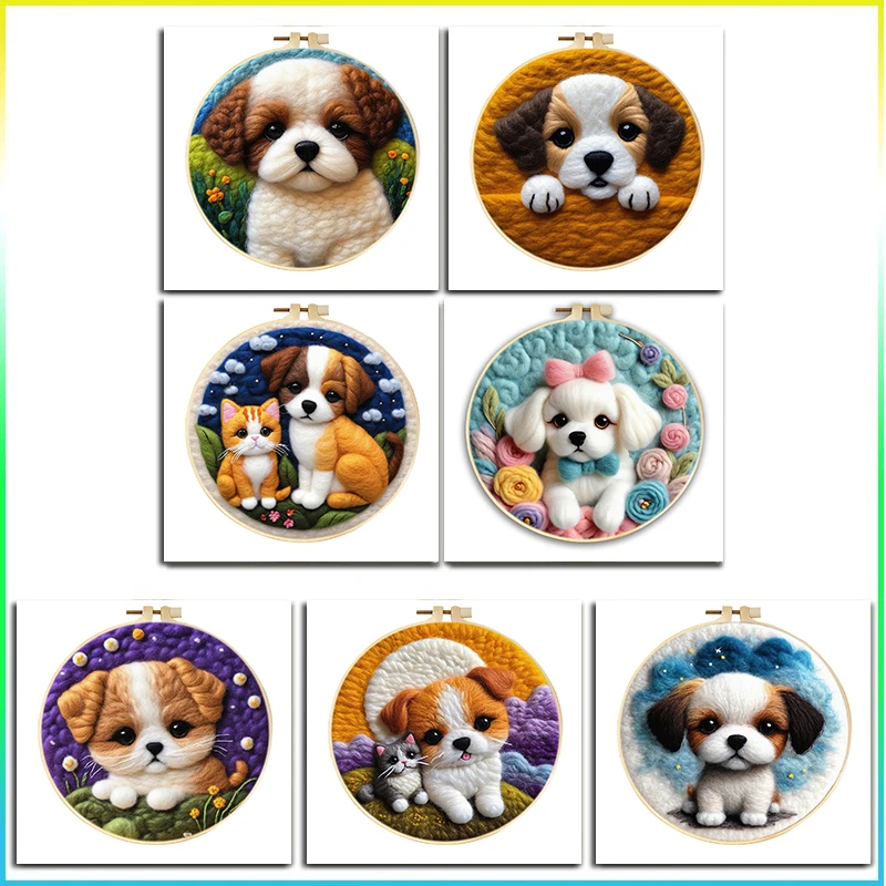 Dog Wool Felting painting Painting DIY Wool Embroidery Kit Needle Felting Painting With Frame Diy Creative Making Wool Felt Kit
Dog Wool Felting painting Painting DIY Wool Embroidery Kit Needle Felting Painting With Frame Diy Creative Making Wool Felt Kit