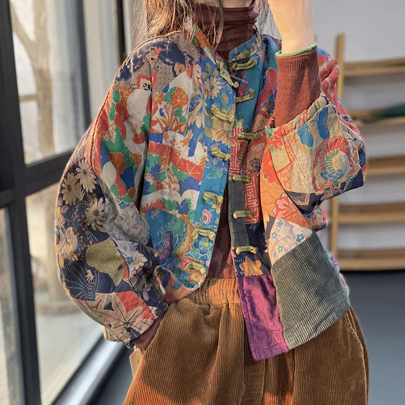 High-End Women's Retro Print Jaet Autumn Winter Cotton Linen Corduroy Chinese Sle Button Cotton Coat Loose Fit Long Sve
High-End Women's Retro Print Jaet Autumn Winter Cotton Linen Corduroy Chinese Sle Button Cotton Coat Loose Fit Long Sve