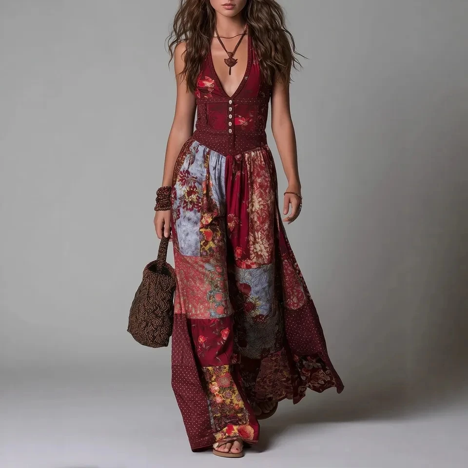 2026 Spring New Women V Neck Print Waist Cinched Ruffle Trim Loose Temperament Versatile Long Dress Fashion Vacation Style Dress
2026 Spring New Women V Neck Print Waist Cinched Ruffle Trim Loose Temperament Versatile Long Dress Fashion Vacation Style Dress
