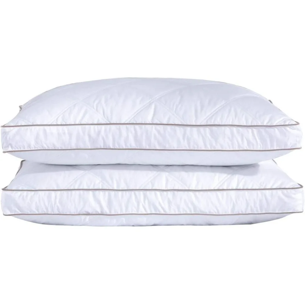 Goose Feather and Down Pillow Set of 2, Gusseted Queen Size for Comfortable Sleep, Hotel Collection
Goose Feather and Down Pillow Set of 2, Gusseted Queen Size for Comfortable Sleep, Hotel Collection