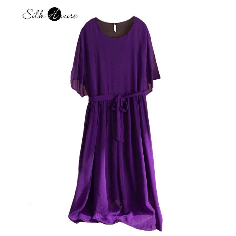 Новое женское платье больших размеров из 100% натурального шелка-жоржета, двухслойное, фиолетовое, с круглым вырезом, коротким рукавом, свободного кроя, весна-лето
Новое женское платье больших размеров из 100% натурального шелка-жоржета, двухслойное, фиолетовое, с круглым вырезом, коротким рукавом, свободного кроя, весна-лето