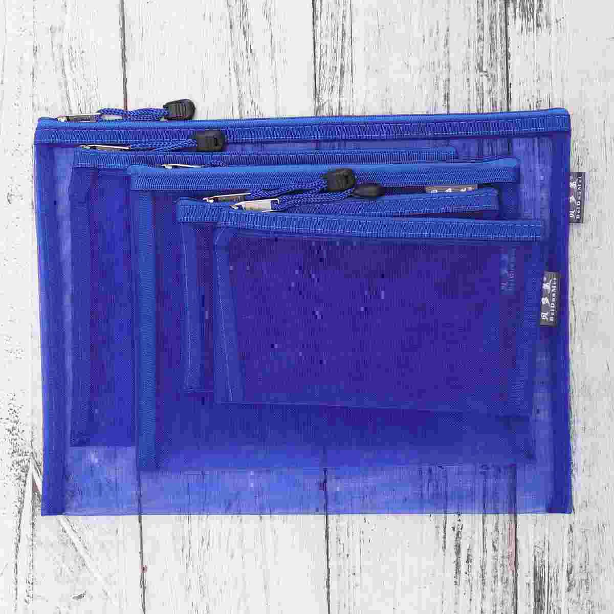 5pcs Blue Portable Office Stationery Bag Mesh Zippered File Bag Pencil Pouch for Office School Supplies
5pcs Blue Portable Office Stationery Bag Mesh Zippered File Bag Pencil Pouch for Office School Supplies
