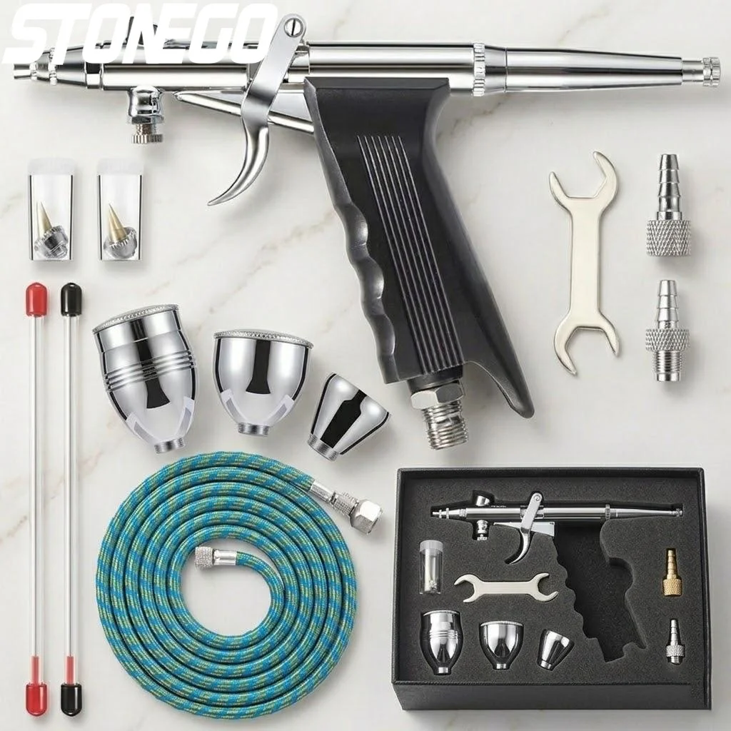 Double Action Airbrush Kit 0.3mm 0.5mm 0.8mm Needles 2cc 5cc 13cc Paint Cups Nail Cake Tattoo Art
Double Action Airbrush Kit 0.3mm 0.5mm 0.8mm Needles 2cc 5cc 13cc Paint Cups Nail Cake Tattoo Art