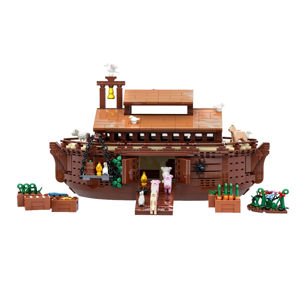 MOC Noahs Ark Model Building Blocks Medieval Ship Religion Architecture And Cute Mini Animals Assembly Bricks Toy Gift
MOC Noahs Ark Model Building Blocks Medieval Ship Religion Architecture And Cute Mini Animals Assembly Bricks Toy Gift