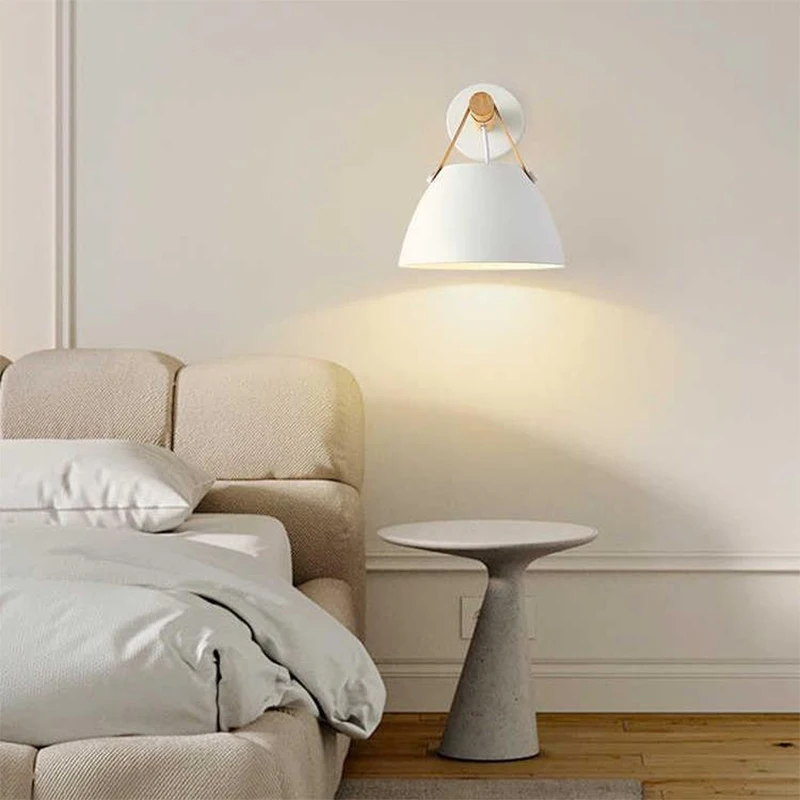 Nordic LED Bedside Wall Lamp Wood Leather Belt Hanging Sconces For Bedroom Study Living Room Modern Home Indoor Decorative Light
Nordic LED Bedside Wall Lamp Wood Leather Belt Hanging Sconces For Bedroom Study Living Room Modern Home Indoor Decorative Light