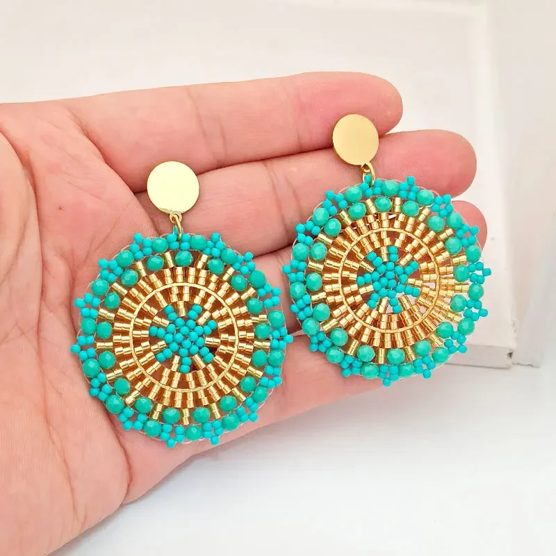 2025 Handmade Beaded Earrings Sunflower Hand Knitting Graph Bohemia Crystal Roundness Beaded Earrings for Women
2025 Handmade Beaded Earrings Sunflower Hand Knitting Graph Bohemia Crystal Roundness Beaded Earrings for Women