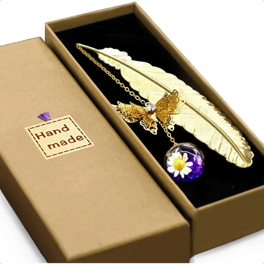 Metal Feather Bookmark with Butterfly Charms Mothers Day Gifts Teacher Appreciation Gifts for Women End of Year Teacher Gifts B
Metal Feather Bookmark with Butterfly Charms Mothers Day Gifts Teacher Appreciation Gifts for Women End of Year Teacher Gifts B