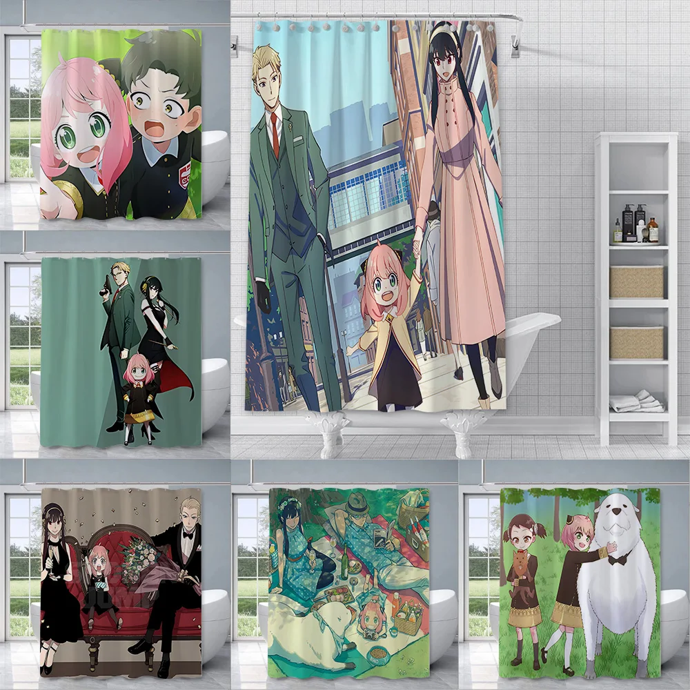 Hot S-Spy Family Cartoon Shower Curtain Waterproof Polyester Fabric Paint Colorful Bath Curtains Curtain With Hook
Hot S-Spy Family Cartoon Shower Curtain Waterproof Polyester Fabric Paint Colorful Bath Curtains Curtain With Hook