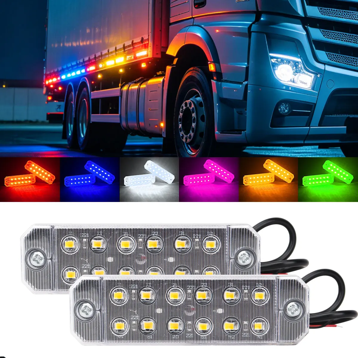 2x 12-35V Trucks Side Warning Marker Clearance Lights 12LED Stobe Indicators For Trailer Lorry Van Car Pickup light Signal Lamp
2x 12-35V Trucks Side Warning Marker Clearance Lights 12LED Stobe Indicators For Trailer Lorry Van Car Pickup light Signal Lamp
