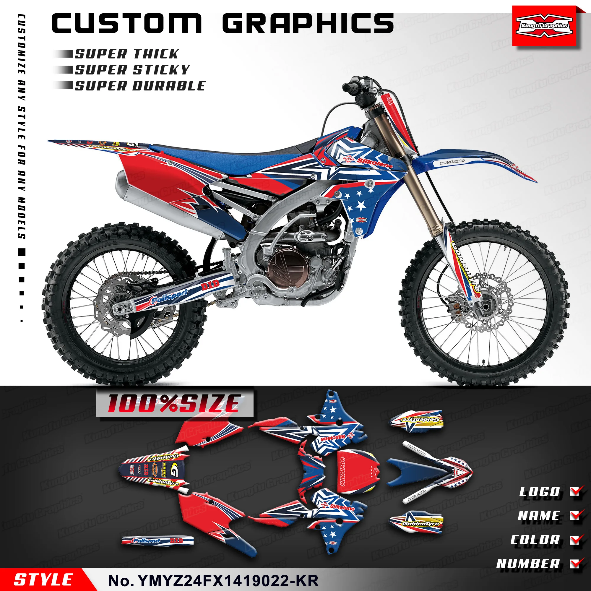 KUNGFU GRAPHICS Dirtbike Graphics Racing Sticker for Yamaha YZ250F YZ450F YZ250FX 2014 15 2016 2017 2018 2019,YMYZ24FX1419022-KR
KUNGFU GRAPHICS Dirtbike Graphics Racing Sticker for Yamaha YZ250F YZ450F YZ250FX 2014 15 2016 2017 2018 2019,YMYZ24FX1419022-KR