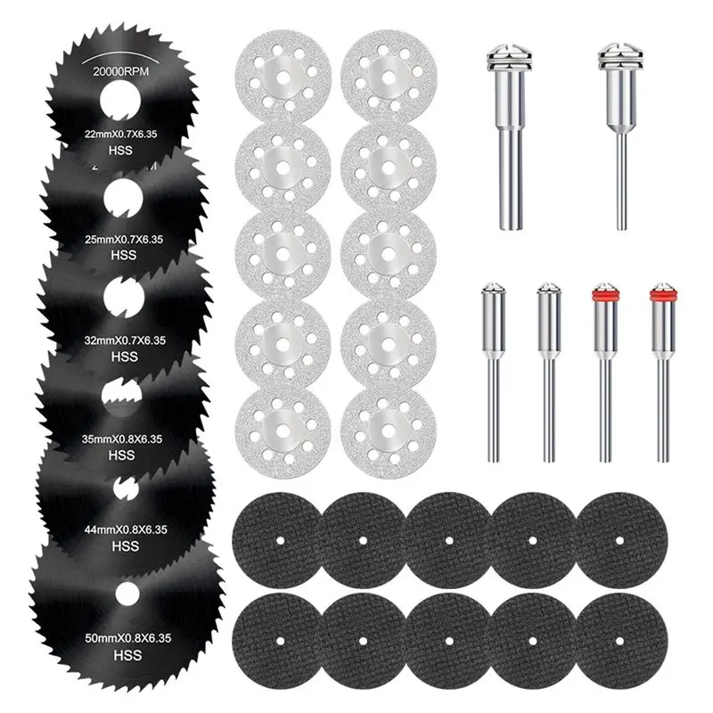 Easy Use 32Pcs Cutting Discs For Rotary Tool, 3 Different Saw Blades To Meet Your Different Needs, Cutting Wheel Set
Easy Use 32Pcs Cutting Discs For Rotary Tool, 3 Different Saw Blades To Meet Your Different Needs, Cutting Wheel Set