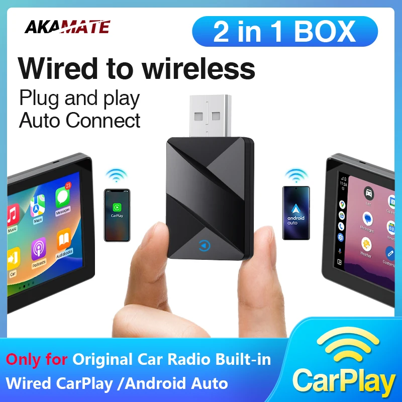 2in1 Wireless CarPlay Adapter Plug and Play Wired to Wireless CarPlay Android Auto for Original Car Radio with Wired CarPlay
2in1 Wireless CarPlay Adapter Plug and Play Wired to Wireless CarPlay Android Auto for Original Car Radio with Wired CarPlay