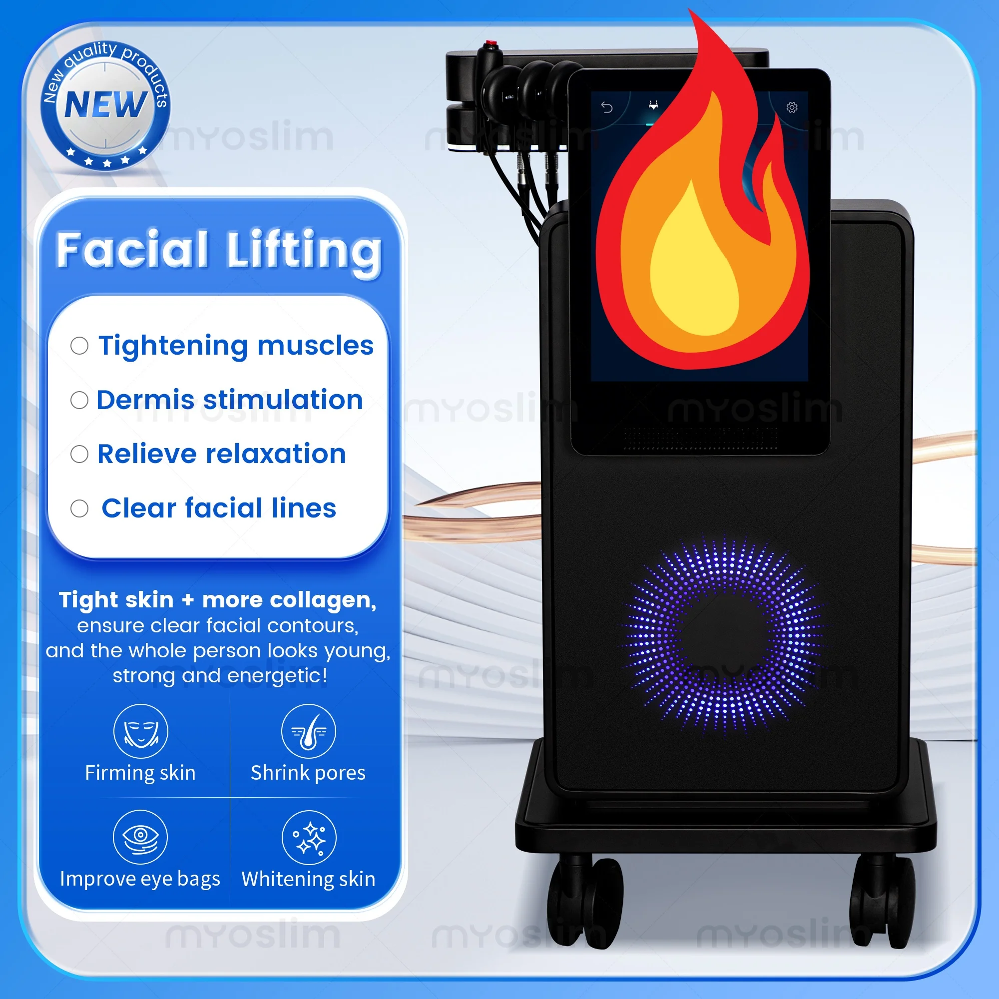 Newest Vertical Emssings Facial Ems Rfsings Face Lifting Machine 5 Patchs Lifting Firming Wrinkle Removing Beauty Health Device
Newest Vertical Emssings Facial Ems Rfsings Face Lifting Machine 5 Patchs Lifting Firming Wrinkle Removing Beauty Health Device