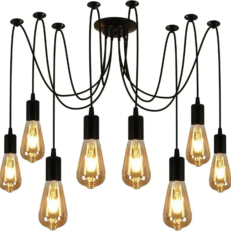DIY Pendant Lights E27 Modern Nordic Retro Hanging Lamps 6/8 Heads Vintage Art Spider Chandelier For Living Room Home Decor
DIY Pendant Lights E27 Modern Nordic Retro Hanging Lamps 6/8 Heads Vintage Art Spider Chandelier For Living Room Home Decor