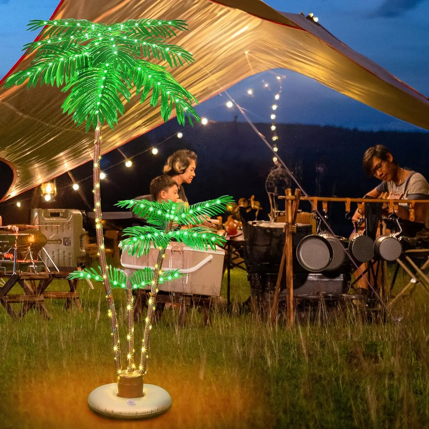 Outdoor terrace with solar powered lighting for palm trees, outdoor Christmas decoration with LED artificial tree lights
Outdoor terrace with solar powered lighting for palm trees, outdoor Christmas decoration with LED artificial tree lights
