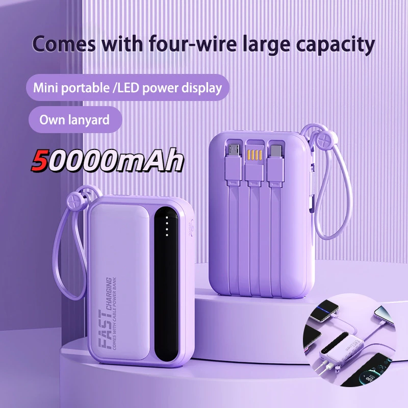 20000mAh Large Capacity Power Bank 4 In1 Built in Cables Intelligent Digital Display Laser Light Fast Charging External Battery
20000mAh Large Capacity Power Bank 4 In1 Built in Cables Intelligent Digital Display Laser Light Fast Charging External Battery